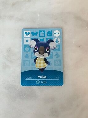 Yuka 071 Animal Crossing NINTENDO Amiibo Card Series 1 MINT NEW HORIZON